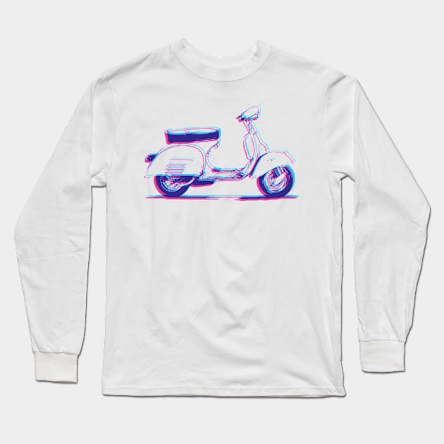 3D Vespa Design Long Sleeve T-Shirt by DankFutura